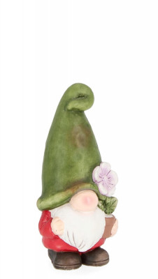 Decoratiune de gradina Blossom Gnome W-Flower, Bizzotto, 8 x 18.5 cm, teracota foto