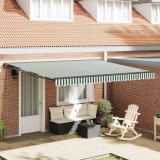 vidaXL Cortina Retractabilă Manual Verde și alb 400x300 cm țesătură 3330733