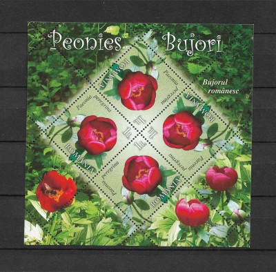 ROMANIA 2011 - BUJORI, BLOC DE 4 TIMBRE, MNH - LP 1894b foto