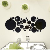 Set Oglinzi Design 3D ROUND BLACK - Oglinzi Decorative Acrilice 26 buc/set