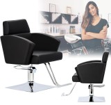 Scaun de coafat Lily hidraulic rotativ pentru salonul de coafură Suport cromat scaun de coafor