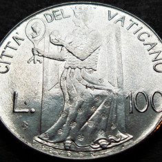 Moneda 100 LIRE - VATICAN, anul 1980 * cod 5041 A = Papa Ioan Paul II-lea