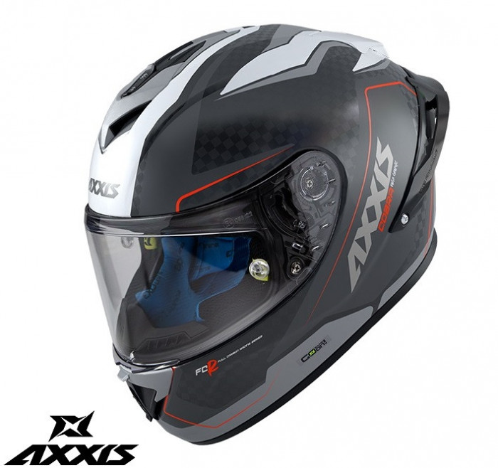 Casca integrala pentru scuter - motocicleta Axxis model Cobra Rage A2 gri lucios carbon &ndash; 100% carbon XL (61/62cm)