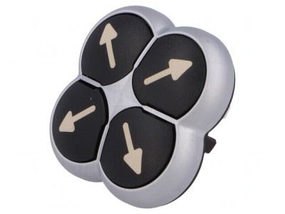 Comutator 4 poziții 22mm negru fără IP66 M22-D4-S-X7 foto