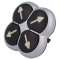 Comutator 4 poziții 22mm negru fără IP66 M22-D4-S-X7