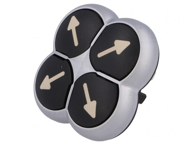 Comutator 4 poziții 22mm negru fără IP66 M22-D4-S-X7
