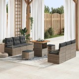 Cumpara ieftin Set de canapele pentru grădină cu pernă 9 pcs Gri Rattan poli