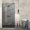 Paravan dus walk-in Aqua Roy Black, model Marble negru, sticla 8 mm gri, securizata anticalcar, 110x195 cm