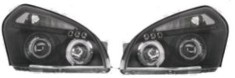 Set faruri tuning Hyundai Tucson (JM) 06.2004-10.2009 BestAutoVest partea Dreapta/ Stanga tip bec H1+H1, cu lumina pozitie fibra , angel eyes, negru