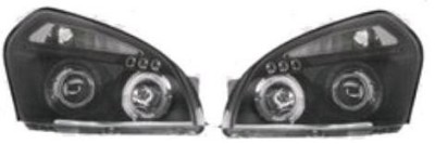 Set faruri tuning Hyundai Tucson (JM) 06.2004-10.2009 BestAutoVest partea Dreapta/ Stanga tip bec H1+H1, cu lumina pozitie fibra , angel eyes, negru foto