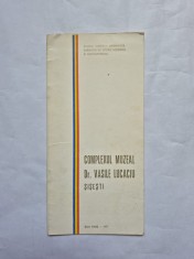 Pliant Ghid Complexul Muzeal Dr Vasile Lucaciu Sisesti 1977 Muzeul Judetean Maramures Baia Mare Carte Veche Istorie Monografie Colectie