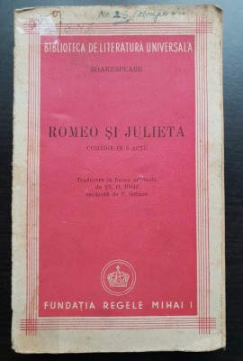 Romeo și Julieta - Shakespeare ( traducere Șt. O. Iosif) - 1945 foto