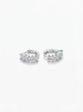 Cumpara ieftin Cercei Argint 925 Creole 18mm, 5 Cristale Zirconia, Inchidere Click