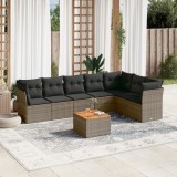 vidaXL Set canapele de grădină cu perne, 8 piese, gri, poliratan 3256011