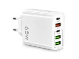 Incarcator retea 3 in 1 Smart 65w, Active, Incarcare rapida PD, QC 3.0, 1 x Type-C 65W, 1 x USB C 20W, 1 x USB QC 18W, 2 x USB A