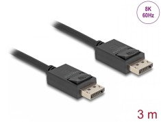 Cablu Displayport 16K30Hz/8K60Hz/4K120Hz T-T 3m, Delock 80494