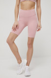 Cumpara ieftin Adidas Performance pantaloni scurți de antrenament Optime HG1418 femei, culoarea roz, neted, high waist