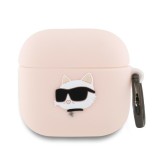 Husa pentru Apple AirPods 4 - Karl Lagerfeld Silicone Choupette Head 3D (KLA4RUNCHP) - Pink