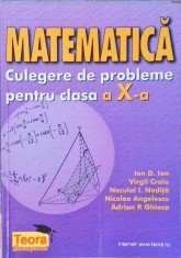 MATEMATICA. CULEGERE DE PROBLEME PENTRU CLASA A X-A-ION D. ION, VIRGIL CRAIU, NECULAI I. NEDITA, NICOLAE AN-258485