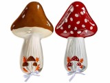 Cumpara ieftin Set 2 suporturi linguri ceramica multicolora Ciupercute cm 13 x 22,5 H