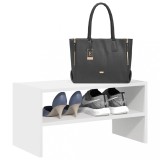 VidaXL Suport pantofi stivuibil alb 60x30x30,5 cm
