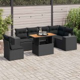 Cumpara ieftin Set canapele de grădină cu perne, 7 piese, negru, poliratan