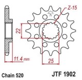 Pinion fata 14 dinti pas lant 520 &ndash; KTM LC4 - EGS - EXC - Duke - SC - SXC 350-400-540-600-620-624-640-690cc
