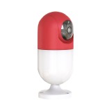 Video Baby Monitor Little Wall Light Q100, Rosu, Rotire 360&deg;, Monitorizare in aplicatie, Comunicare bidirectionala, Lampa de veghe, Vedere nocturna