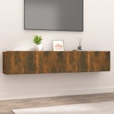 Comode TV, 2 buc., stejar afumat, 80x30x30 cm lemn prelucrat