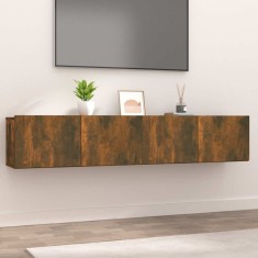 Comode TV, 2 buc., stejar afumat, 80x30x30 cm lemn prelucrat