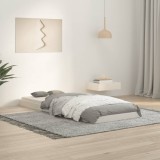 vidaXL Cadru de pat mic Single 2FT6, alb, 75x190 cm, lemn masiv de pin