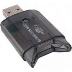 Cititor-Scriitor de carduri de memorie USB 2.0 MMC SD SDHC Culoare Negru foto