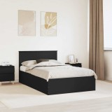 vidaXL Cadru de pat cu headboard Negru 120 x 200 cm Lemn compozit 3408691