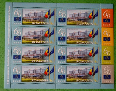 TIMBRE ROMANIA 2009 L.P.1833a A 60 a Aniversare a Cons. Europei MNH** foto