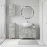 Cumpara ieftin Set de cabinet pentru baie cu 3 piese ARNHEM Gri Beton