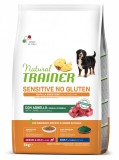 Cumpara ieftin Natural Trainer, Sensitive No Gluten Medium Maxi Adult, Miel si Cereale Integrale, 3 kg