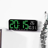 Ceas de masa si de perete, digital, cu lumina led verde, calendar, cronometru, alarma, termometru, functie snooze, 2 moduri de iluminare, dimensiuni 2