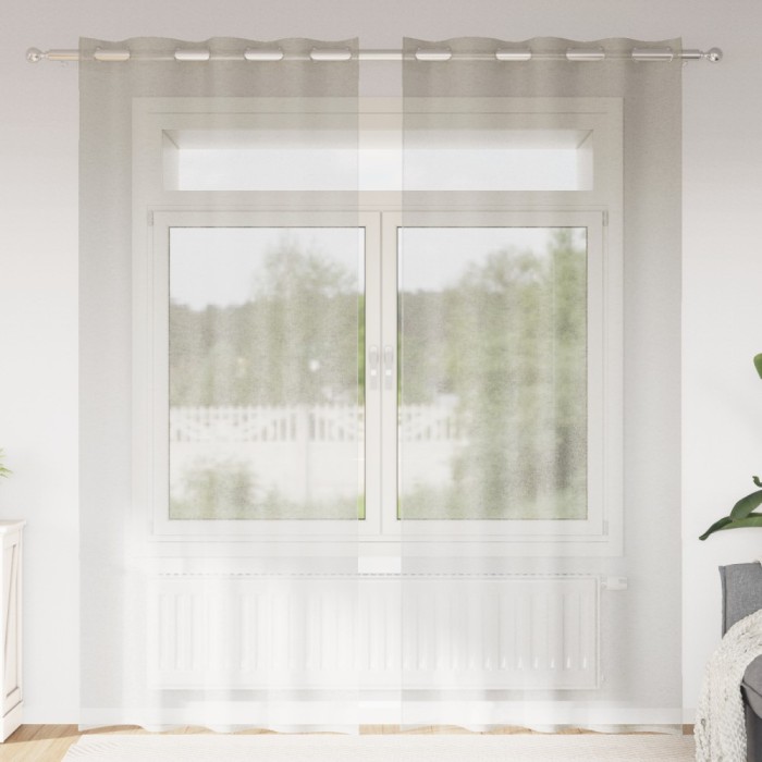 vidaXL Perdele cu perdele 2 pcs Crem 140 x 225 cm Poliester