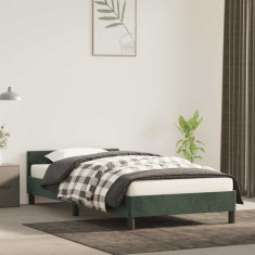 vidaXL Cadru de pat fără saltea, verde &icirc;nchis, 90x200 cm, catifea