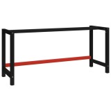 Cumpara ieftin Cadru metalic banc de lucru, 175x57x79 cm, negru și roșu