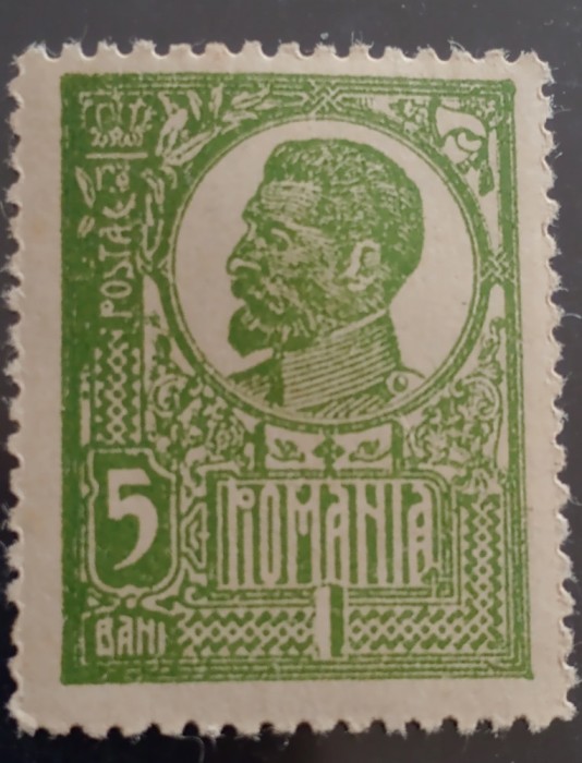 ROMANIA 1920 FERDINAND lp 72 bust mare eroare rama,chenar, neștampilat