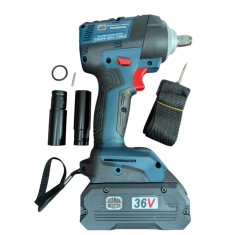 Pistol Impact German Meister, Brushless, 400 Nm, 36V 8Ah, 0&ndash;3000 rpm, 0&ndash;3200 bpm, cu 2 Acumulatori si Tubulare 17&ndash;19 mm