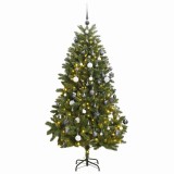 vidaXL Brad Crăciun artificial articulat cu 300 LED-uri/globuri 300 cm
