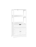 Cumpara ieftin Dulap de depozitare pentru baie, Vasagle, Alb, 13 x 24 x 48 cm, BBC64WT
