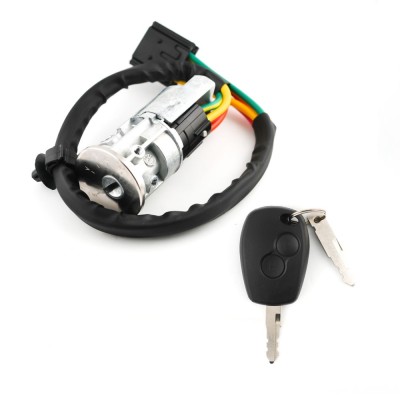 Contact pornire + 1x Carcasa Cheie + 2x Lamele chei, Dacia Logan I, Sandero I, 2004-2009, 487004353R, 806013230R, Compatibil foto