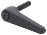 Maneta Franceza Neagra ELESA+GANTER, 80mm filet M12, Lungime maneta 89mm, Accesorii Biciclete