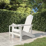 Scaun de grădină Adirondack, alb, HDPE