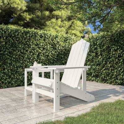 Scaun de grădină Adirondack, alb, HDPE foto
