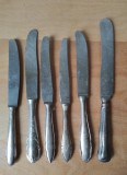 Lot de 6 cutite vechi maner argintat, modele diferite