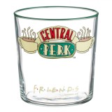 Pahar Sticlă Friends, Central Perk, Margine Verde, Capacitate 380ml, Oem